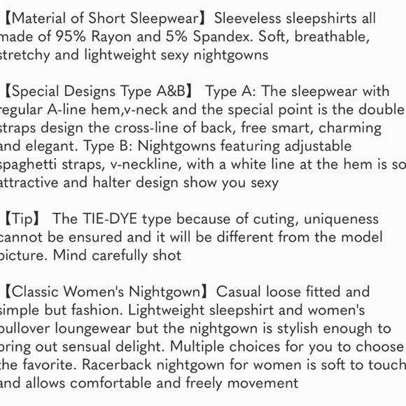 Sleeveless Nightgown V Neck Sleepwear Soft Pajama Dress Short Nightdress - Picture 5 of 5